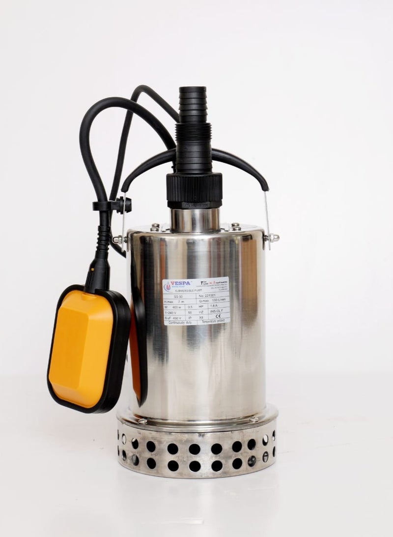 VESPA SS 100 TOP 1HP Submersible Water Pump 220 LPM Flow 10m Head 1.25 Inch Outlet Single Phase Fiber Impeller Clean Water Transfer