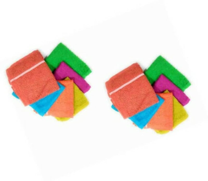 SNAN Plain RUMAL PO12 C94 Multicolor Cloth Napkins (12 Sheets)(TB20)