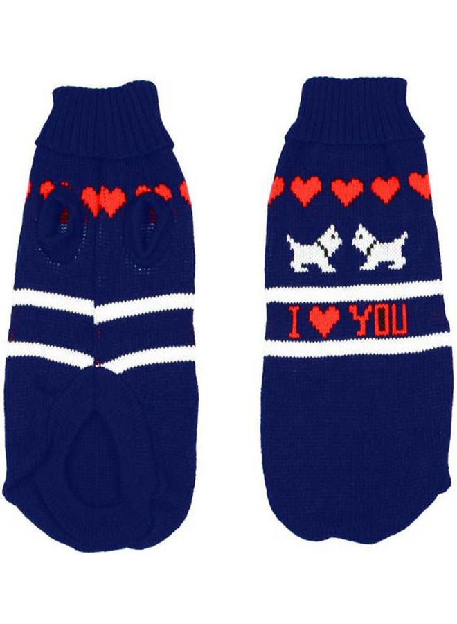 NIBEMINENT Winter Turtleneck Letter Pattern Knitted Dog Sweater Apparel Clothing Multicolour 20cm