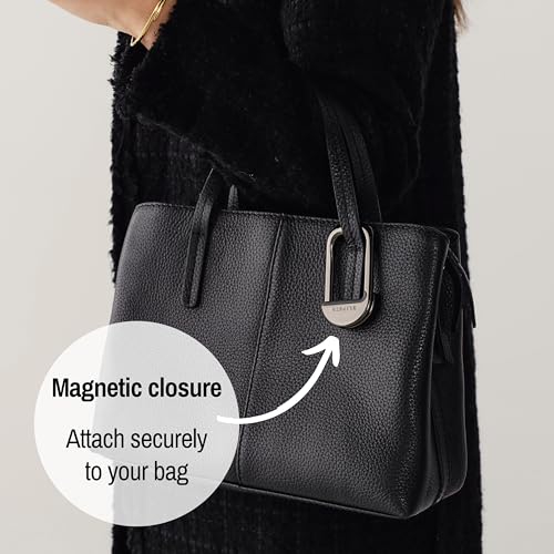 KLIPSTA FLIP Bag Hook - Newly Redesigned. Portable Purse Hanger for Table with Magnetic Closure - Now Holds up to 50 lbs (Chrome Black) - Image 3