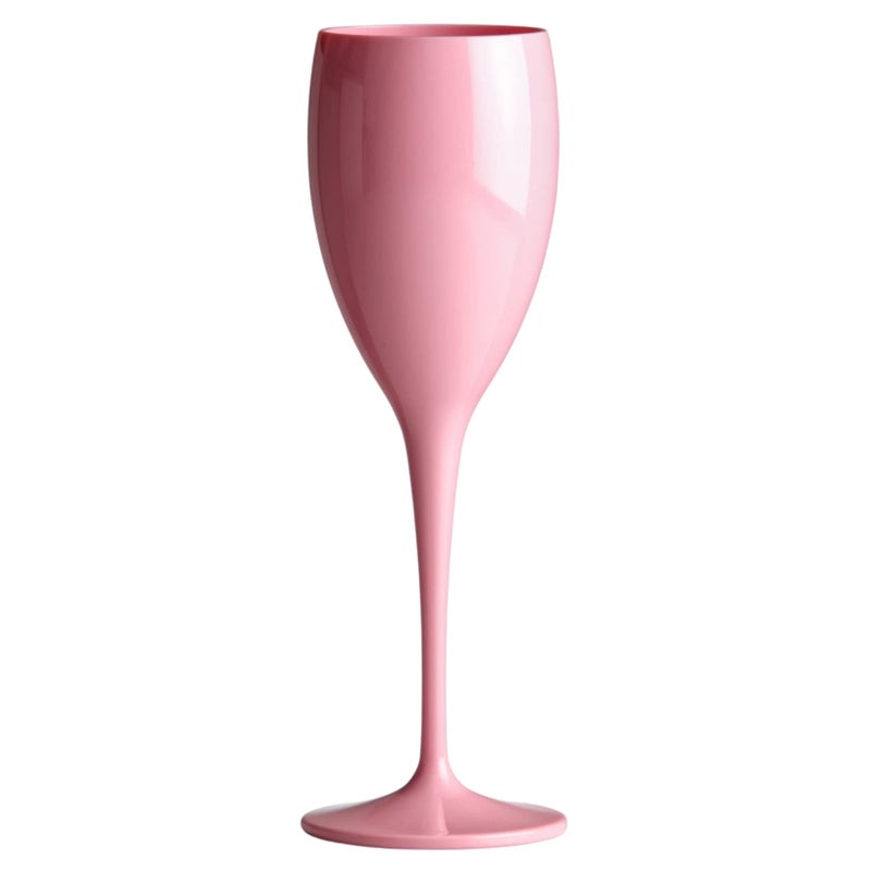 AIOS Set of 6 Unbreakable Polycarbonate Pink ChampagneProsecco Flutes