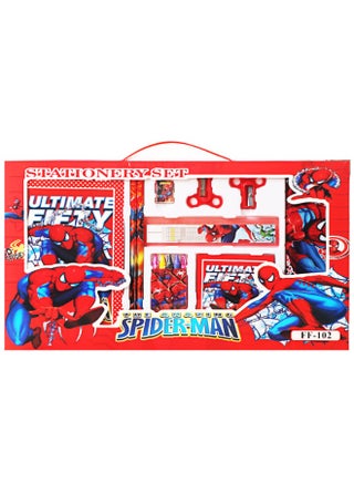 Spiderman Themed All-in-One Stationery Bag Set for Kids with Pencils Crayons and Drawing Book