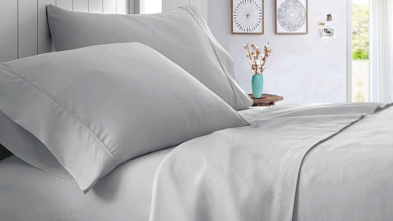 EASY BEDDING 5 Pcs DuvetRajaiBlanketQuilt Cover Set1 PC Duvet Cover and 4 PC Pillow Cover1000 Thread Count100 Cotton Zipper Closure Duvet Cover Set Light Grey Solid Double Size 80X80 Inch - Image 3