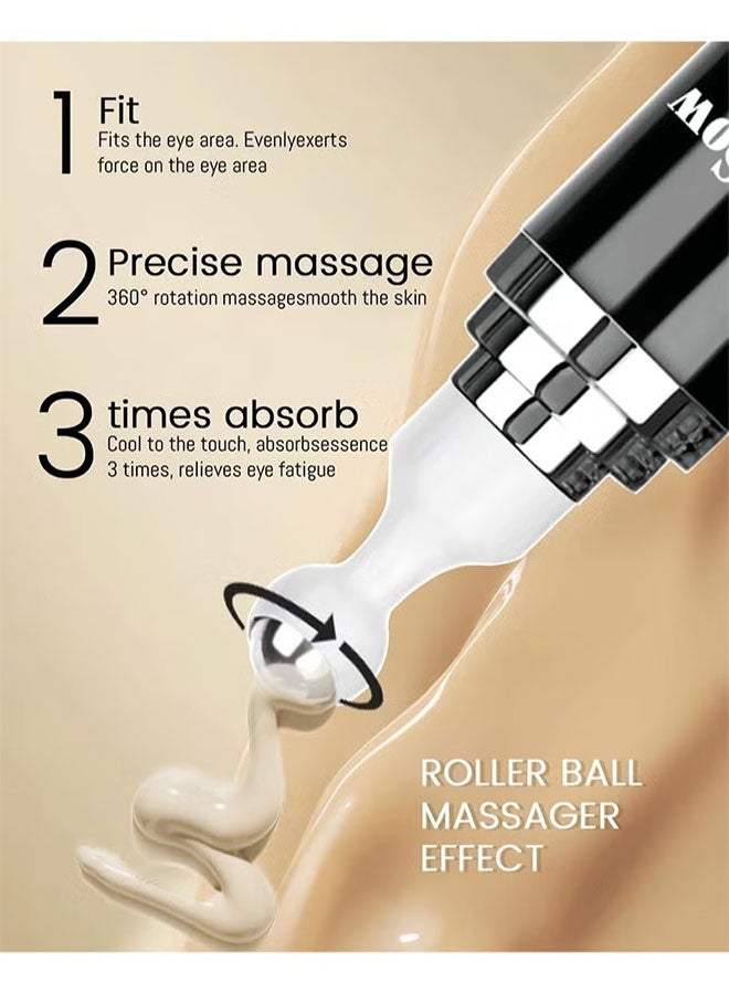 BabboSow 5% Caffeine Advanced Eye Serum 20ml, Under Eye Serum for Dark Circles and Puffiness, Anti Aging, Reduce Eye Bags, Wrinkles and Fine Lines Eye Cream with 360°Massage Ball - Image 2