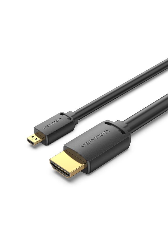 VENTION HDMI-D Male to HDMI-A Male 4K HD Cable Black Model - Image 1