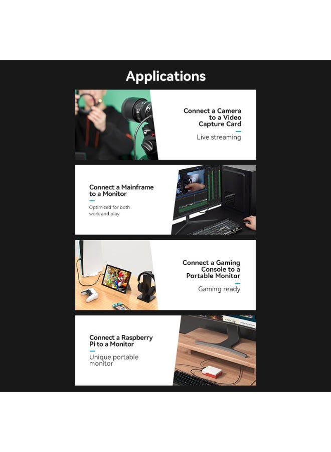 VENTION HDMI-D Male to HDMI-A Male 4K HD Cable Black Model - Image 5