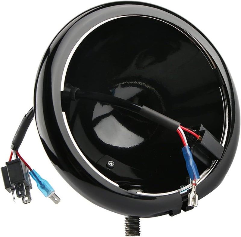 Autokun 5.75" Headlight Housing for Motorcycle - Black LED Headlight Bucket - Image 1