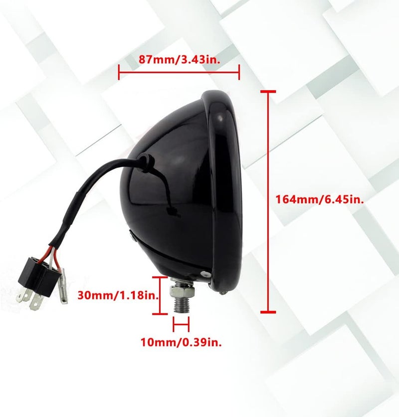 Autokun 5.75" Headlight Housing for Motorcycle - Black LED Headlight Bucket - Image 5