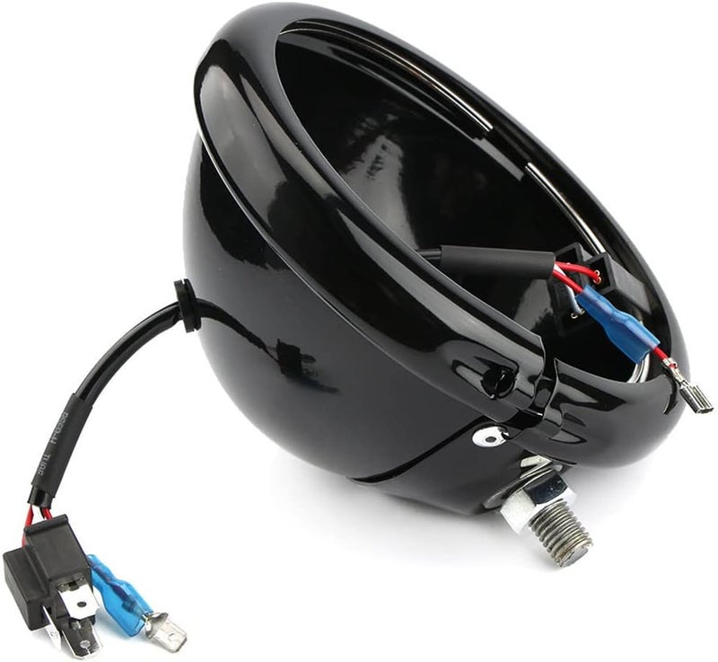 Autokun 5.75" Headlight Housing for Motorcycle - Black LED Headlight Bucket - Image 2