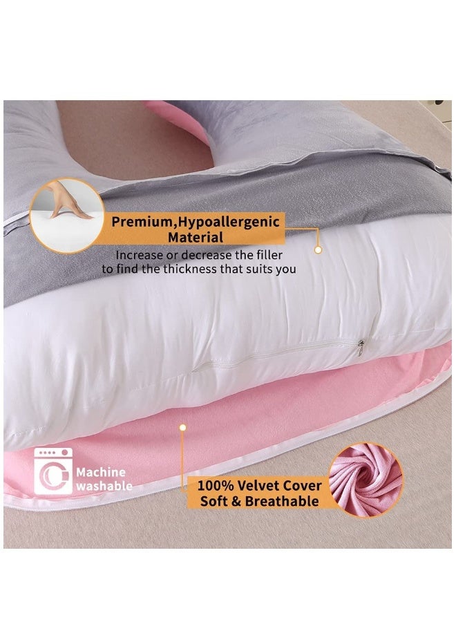 Pregnancy Pillows for Sleeping, U Shaped Full Body Maternity Pillow with Removable Cover, Support for Back, Legs, Belly for Pregnant Women, Pregnancy Pillow for Women - Image 5