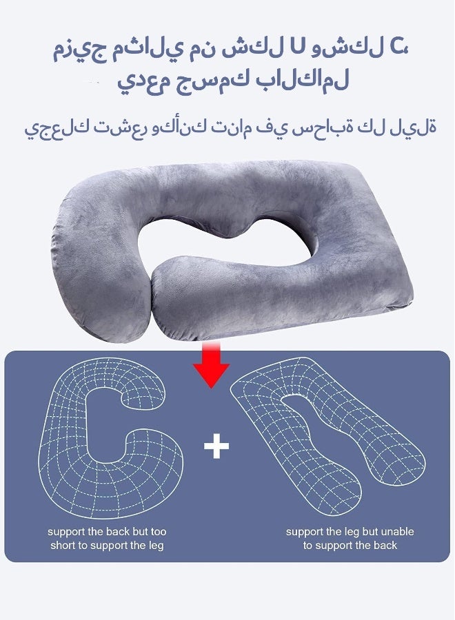 Pregnancy Pillows for Sleeping, U Shaped Full Body Maternity Pillow with Removable Cover, Support for Back, Legs, Belly for Pregnant Women, Pregnancy Pillow for Women - Image 3