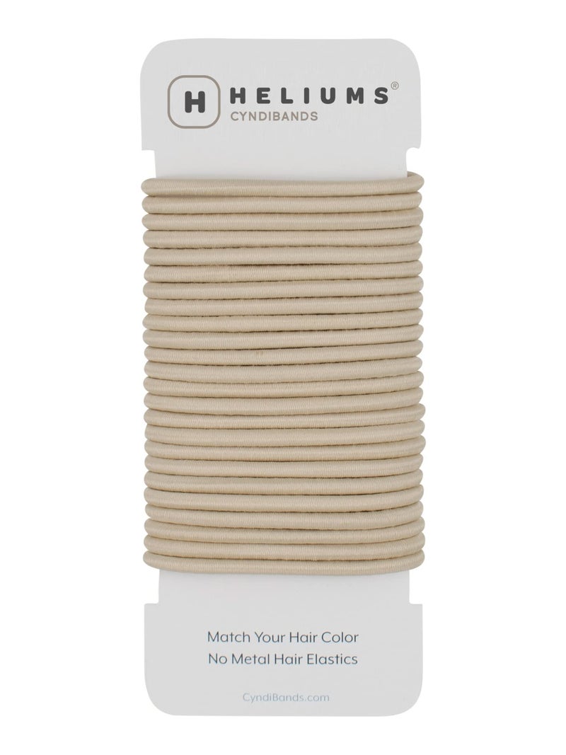 Cyndibands Elastic Hair Ties â€“ Light Blonde - No Damage 4mm Ponytail Holders for Women & Kids, 24-Pack Hair Elastics in Neutral Colors