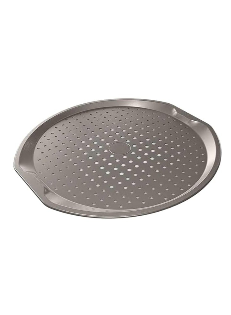 40cm Pizza Pan, Non-Stick Pan, Heavy Duty Aluminized Steel Pizza Pan, Lasts Great and Safe for Dishwasher, Grey, New for Baking Pizza, Toasting and More - Image 1