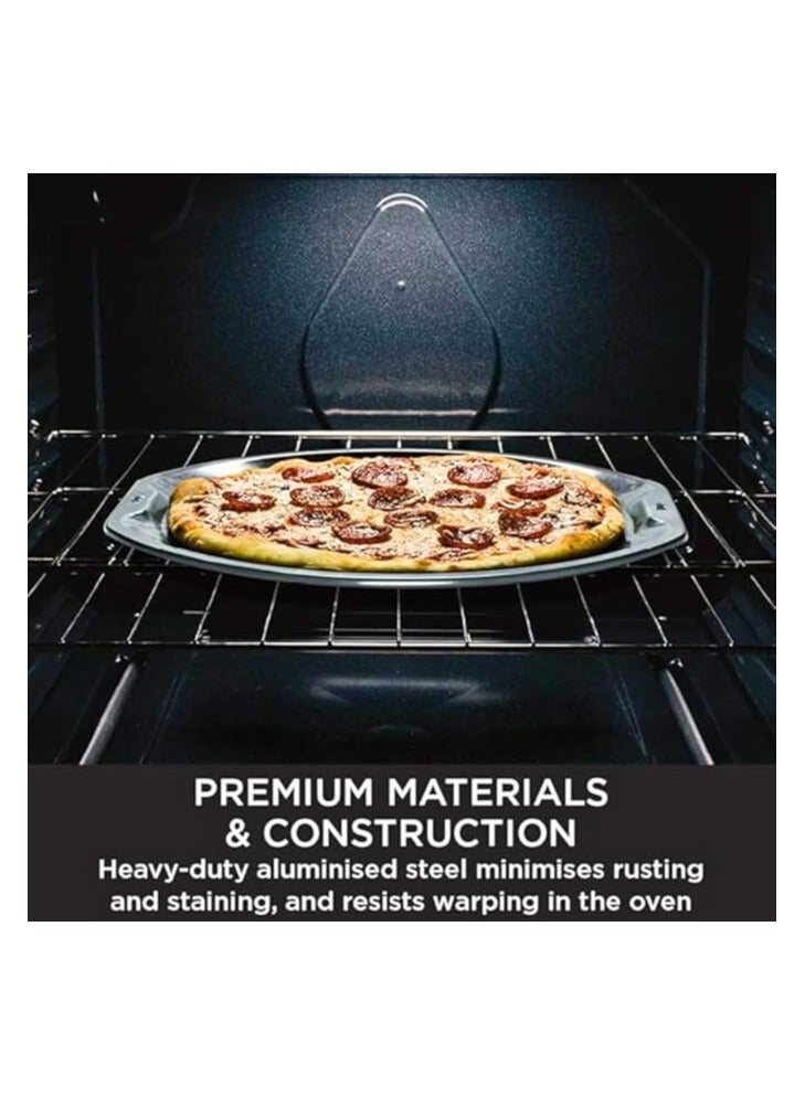 40cm Pizza Pan, Non-Stick Pan, Heavy Duty Aluminized Steel Pizza Pan, Lasts Great and Safe for Dishwasher, Grey, New for Baking Pizza, Toasting and More - Image 5