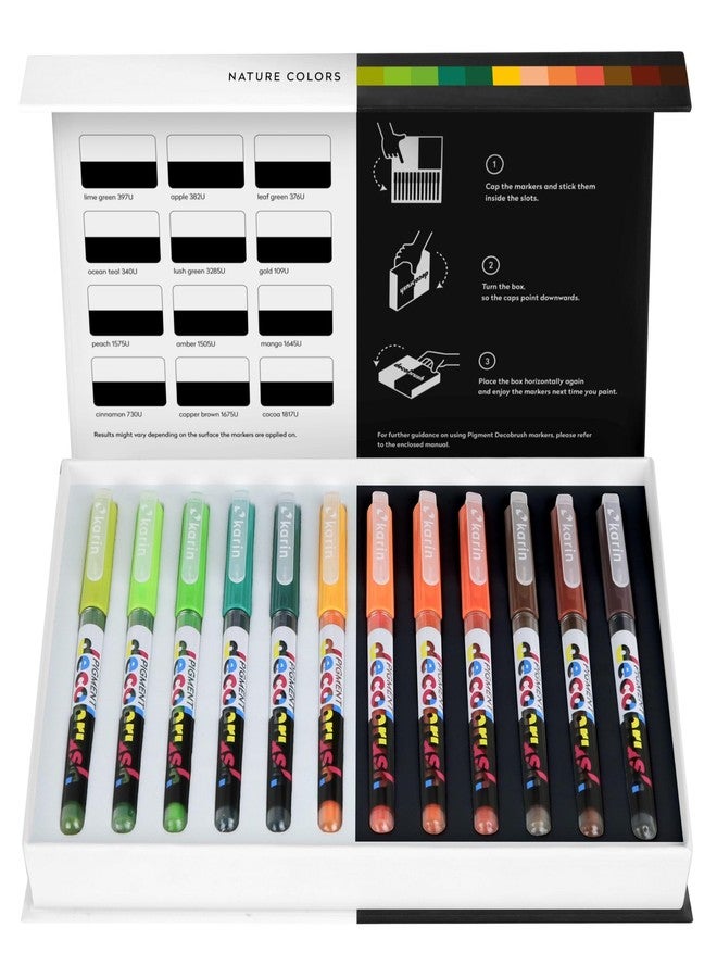 Karin Deco brush Pigment Nature Colors Collection 12 colors , Multicolor - Image 1