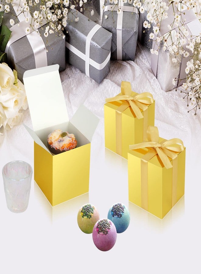 DOYIDE 100 Pack Small Gift Boxes, 3x3x3 Inches Favor Boxes Gold Paper Gift Boxes with Lids for Presents, Crafting, Cupcake Boxes, Gifts, Candy Boxes for Wedding Party Bridal Shower Baby Shower Favors - Image 3