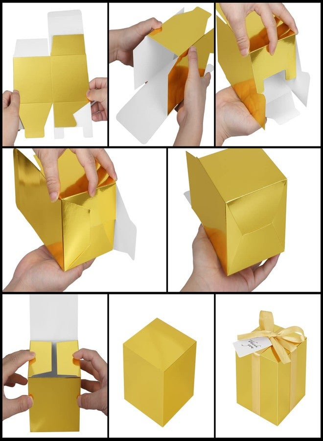 DOYIDE 100 Pack Small Gift Boxes, 3x3x3 Inches Favor Boxes Gold Paper Gift Boxes with Lids for Presents, Crafting, Cupcake Boxes, Gifts, Candy Boxes for Wedding Party Bridal Shower Baby Shower Favors - Image 5
