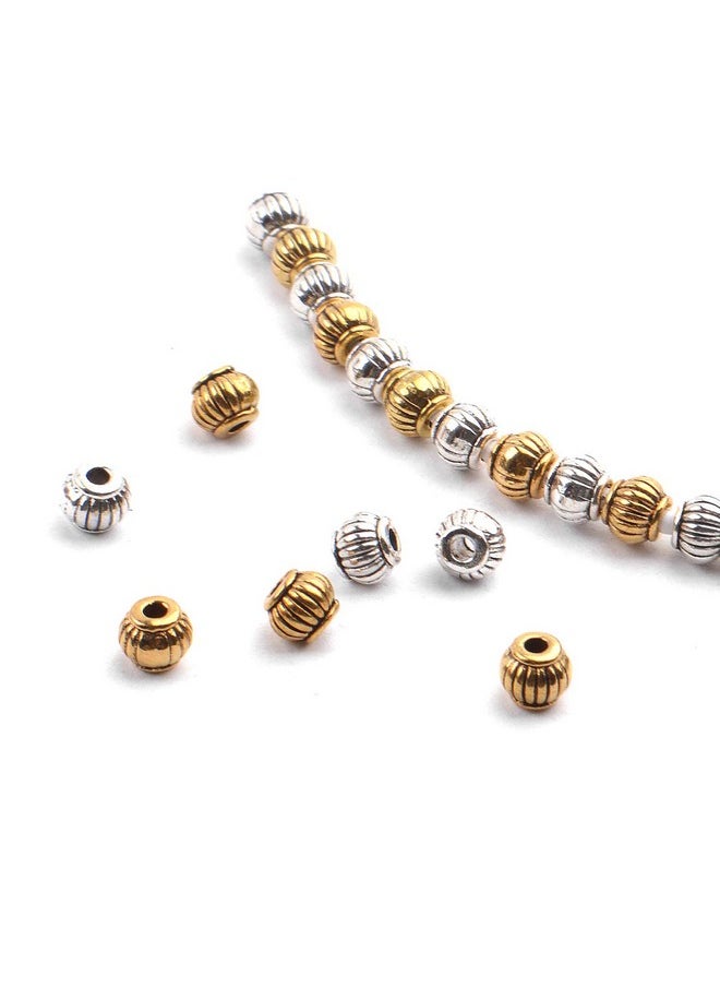 BronaGrand 200Pcs Antique Spacer Beads Round Lantern Shaped Alloy Spacers For Making Bracelets Necklaces 5 * 4Mm  - Image 5