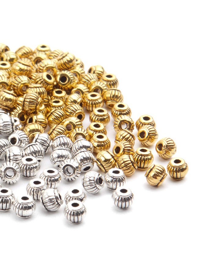 BronaGrand 200Pcs Antique Spacer Beads Round Lantern Shaped Alloy Spacers For Making Bracelets Necklaces 5 * 4Mm  - Image 4