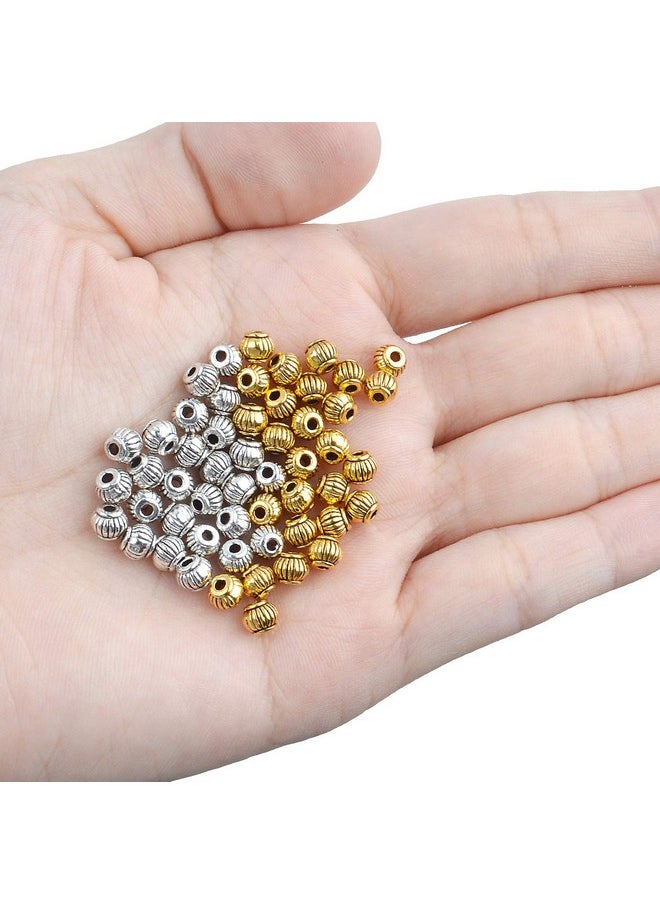 BronaGrand 200Pcs Antique Spacer Beads Round Lantern Shaped Alloy Spacers For Making Bracelets Necklaces 5 * 4Mm  - Image 3
