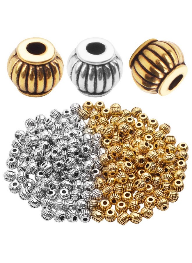 BronaGrand 200Pcs Antique Spacer Beads Round Lantern Shaped Alloy Spacers For Making Bracelets Necklaces 5 * 4Mm  - Image 1