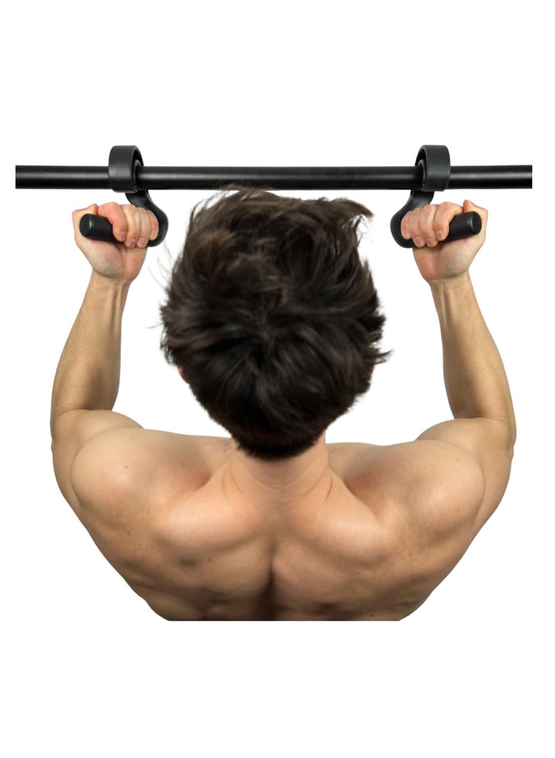 Generic Angled Grip Handle Attachment, 2 Pack Compact Pull Up Bar, Neutral Grip Handle Attachment for Pull-up Bars, Barbells and Resistance Bands, Multifunction Gym Accessories, Black  - Image 3
