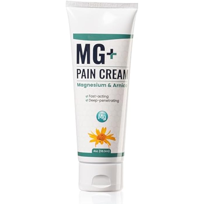 MARS WELLNESS MG+ Pain Cream Squeeze Tube - Magnesium and Arnica Cream - 4 OZ | Sore Legs and Joints, Leg Cramps, Sports and Arthritis Pain Rub - 1 Pack - Image 1
