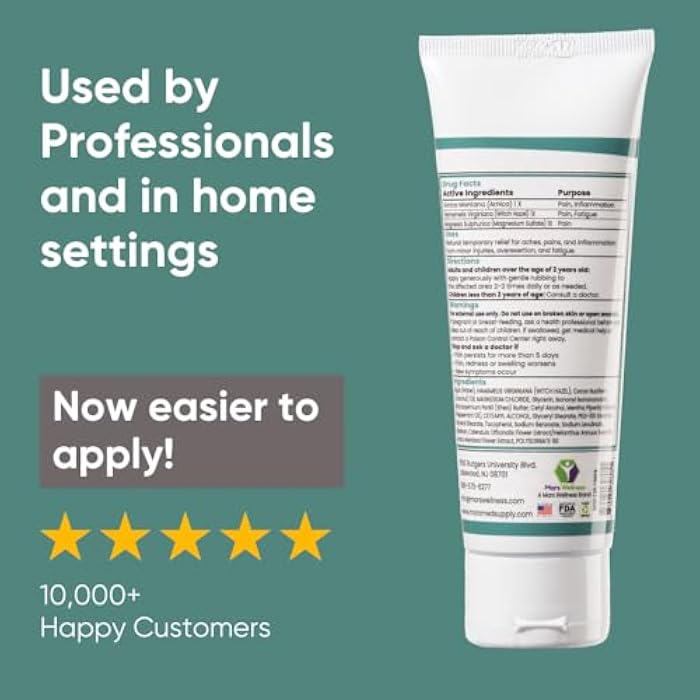 MARS WELLNESS MG+ Pain Cream Squeeze Tube - Magnesium and Arnica Cream - 4 OZ | Sore Legs and Joints, Leg Cramps, Sports and Arthritis Pain Rub - 1 Pack - Image 4