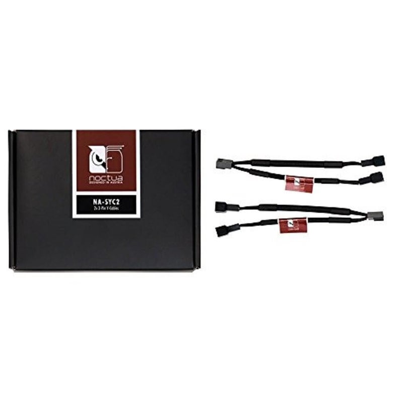 Noctua NA-SYC2, 3 Pin Y-Cables for PC Fans (Black) - Image 1