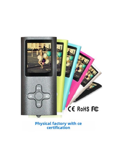 Direct Four Generation Classic MP4 Walkman Plum Key MP3 HD Ultra-thin Player Cross Key-Body Color:Pink-Memory Capacity:4GB