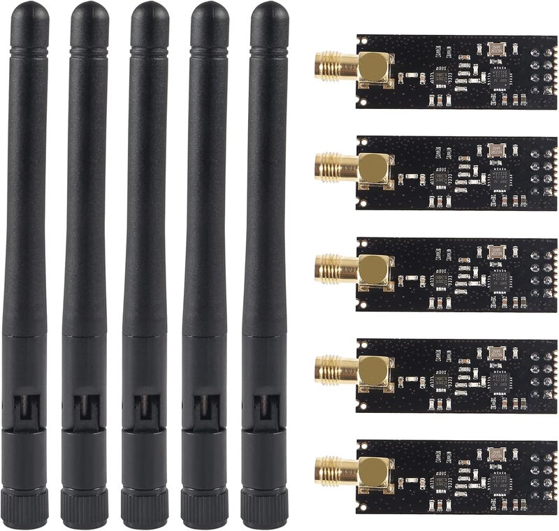 ACEIRMC 5pcs Wireless Transceiver Module 2.4G 1100m NRF24L01+PA+LNA in Antistatic Foam for ArduinoIDE Compatible with Antenna - Image 2