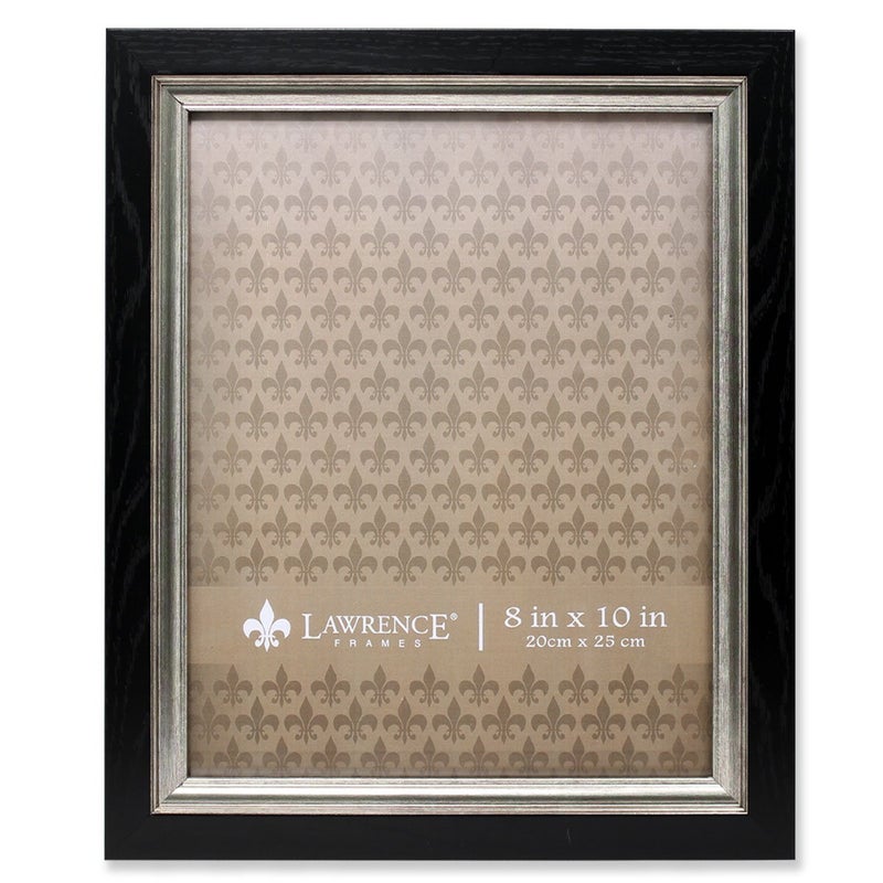 Lawrence Frames Black with Burnished Silver Composite Picture Frame  8 by 10-Inch - Image 1