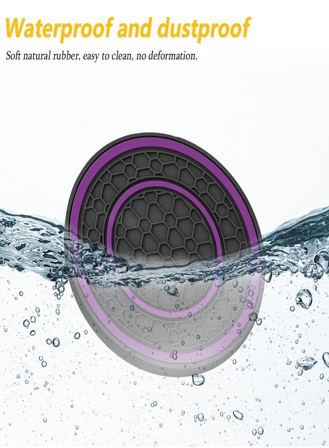Osilly 2 Pack Car Coasters for Cup Holder, 2.75 Inch No-Slip Anti Dust Insert Coaster, Universal Auto Waterproof Coasters Silicon Insulation Cup Mats for Woman Man, Suit for Vehicle Interior (Purple) - Image 3