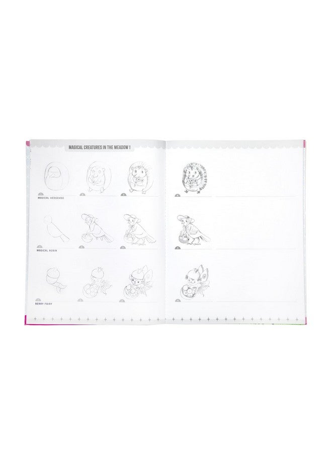 eeBoo: تعلم الرسم - مخلوقات سحرية - دليل الرسم، أكثر من 50 ملصق، دروس موضوعية خطوة بخطوة، أشكال بسيطة بخطوات بسيطة، للأطفال من عمر 5 سنوات وما فوق - Image 3