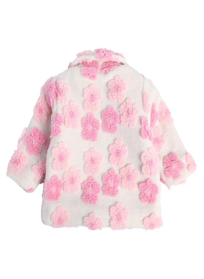 miniklub Baby Collar Regular Length Knitted Cotton Marshmallow Color Jacket (6-9M) - Image 3