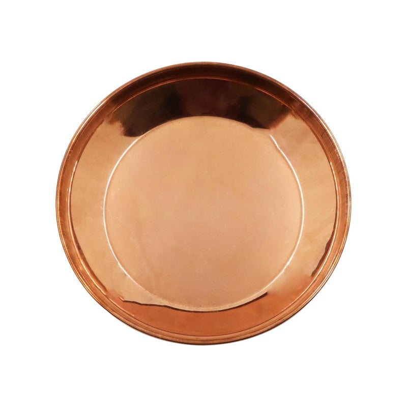 Spillbox Traditional Handcrafted Copper Pooja Thali Poojan thali Aarti Plate for PoojaWorshipDiameter8 inch Weight205gm Copper Harivana Plate - Image 4
