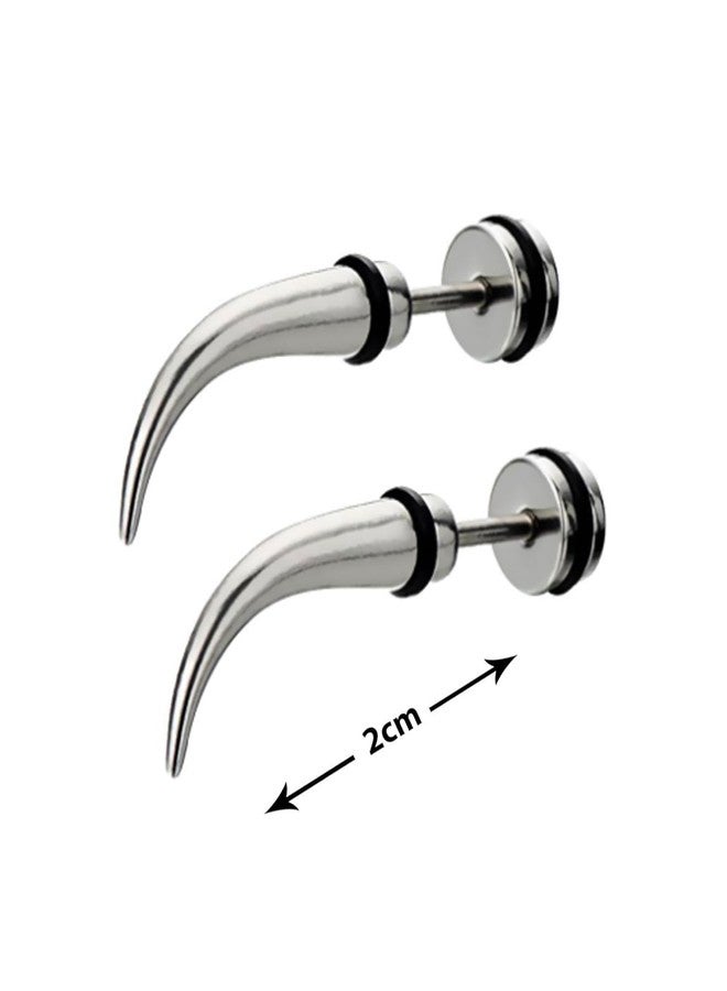 Ervio Stainless Steel Spike Stud Earrings | Punk Gothic Crystal Ear Studs | Unisex Hypoallergenic Jewelry for Men & Women | Trendy Fashion Accessories - Image 2