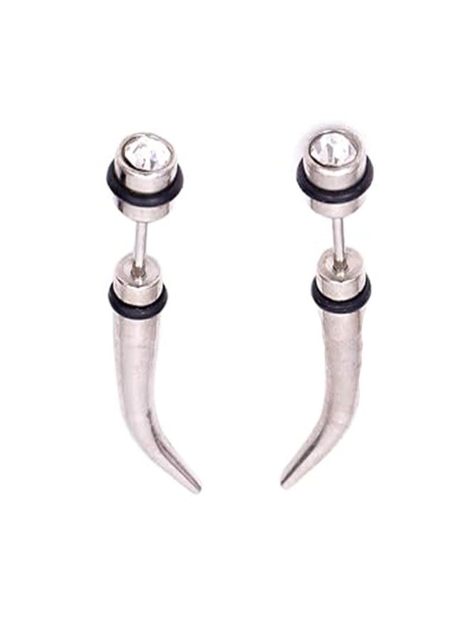 Ervio Stainless Steel Spike Stud Earrings | Punk Gothic Crystal Ear Studs | Unisex Hypoallergenic Jewelry for Men & Women | Trendy Fashion Accessories - Image 4