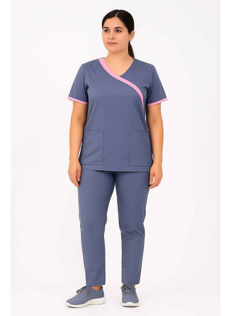 Rannah's Uniform Comfortable and Durable Grey Scrub Suit Uniform for Medical Staff, Beauticians, and Housekeepers - Image 1