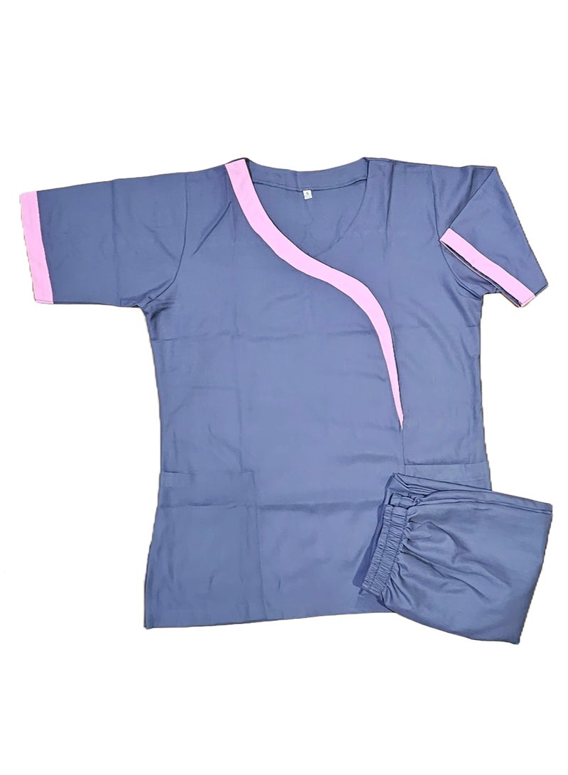 Rannah's Uniform Comfortable and Durable Grey Scrub Suit Uniform for Medical Staff, Beauticians, and Housekeepers - Image 3