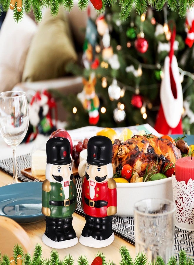 Baderke طقم هزازات ملح وفلفل على شكل جنود كسارة البندق من بادركي، باللونين الأحمر والأخضر، هدية مثالية لعيد الميلاد، ديكور منزلي لطاولة المطبخ في عيد الميلاد - Image 5