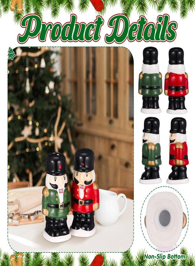 Baderke طقم هزازات ملح وفلفل على شكل جنود كسارة البندق من بادركي، باللونين الأحمر والأخضر، هدية مثالية لعيد الميلاد، ديكور منزلي لطاولة المطبخ في عيد الميلاد - Image 3