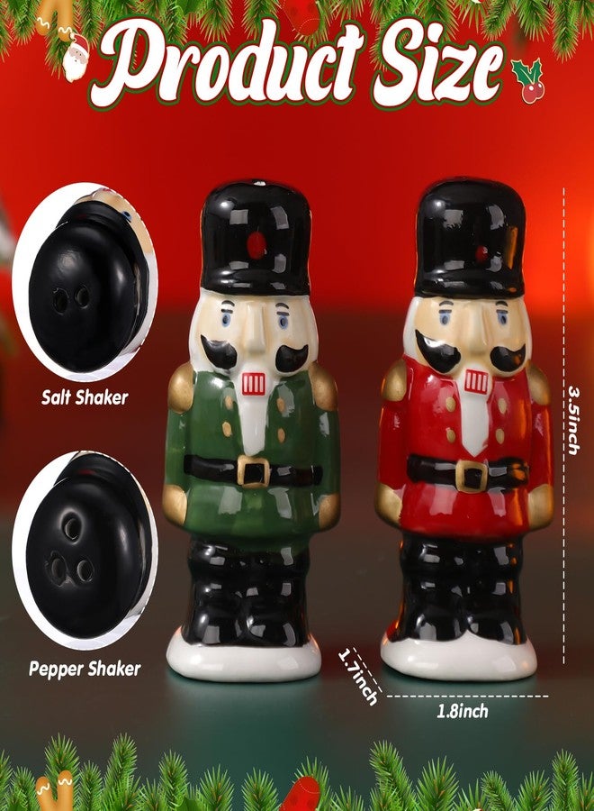 Baderke طقم هزازات ملح وفلفل على شكل جنود كسارة البندق من بادركي، باللونين الأحمر والأخضر، هدية مثالية لعيد الميلاد، ديكور منزلي لطاولة المطبخ في عيد الميلاد - Image 2