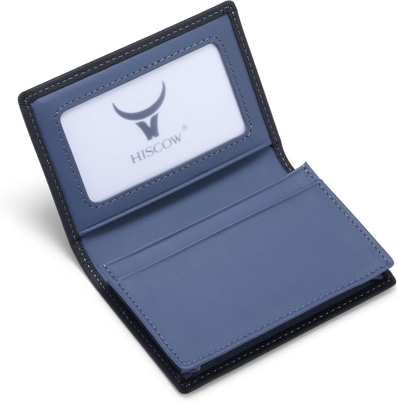 HISCOW Leather Business Card Case Holder for Men & Women, Italian Calfskin - Image 1