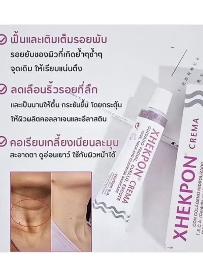 Xhekpon Cream 40ml For Face, Neck And Cleavage Skincare, With Hydrolized Collagen And Aloe Vera, Favours Skin Moisturization, Protection And Regeneration, Anti Aing Cream - Image 3