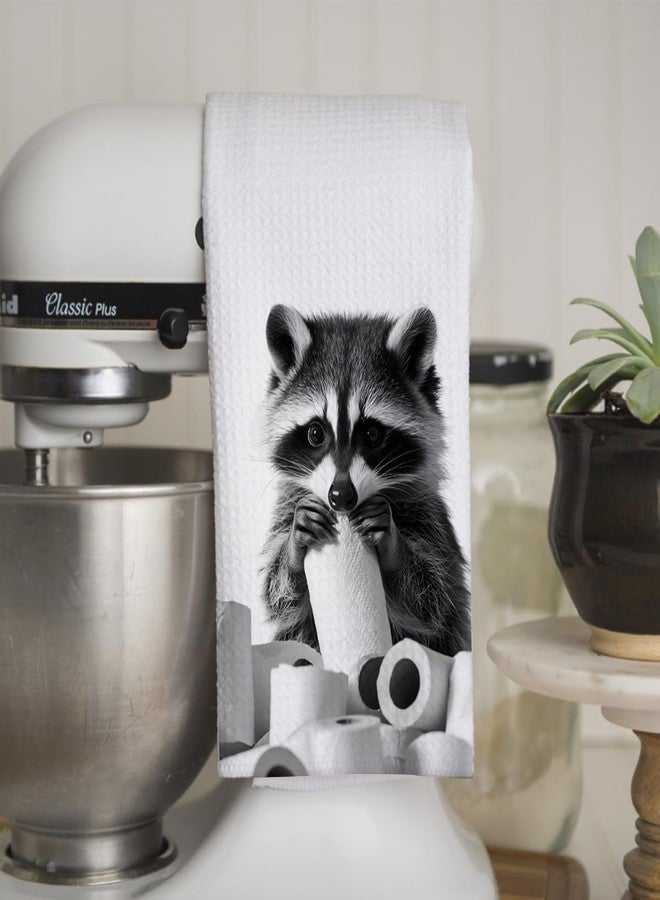 KIDEAR Funny Raccoon Hand Towel for Bathroom,1 PCS Cute Raccoon Kitchen Towels for Kids Room Decorations Dish Towels,Cute Animal, Gifts for Women, Pet Owners Housewarming - C12 - Image 3