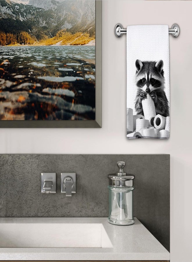 KIDEAR Funny Raccoon Hand Towel for Bathroom,1 PCS Cute Raccoon Kitchen Towels for Kids Room Decorations Dish Towels,Cute Animal, Gifts for Women, Pet Owners Housewarming - C12 - Image 4