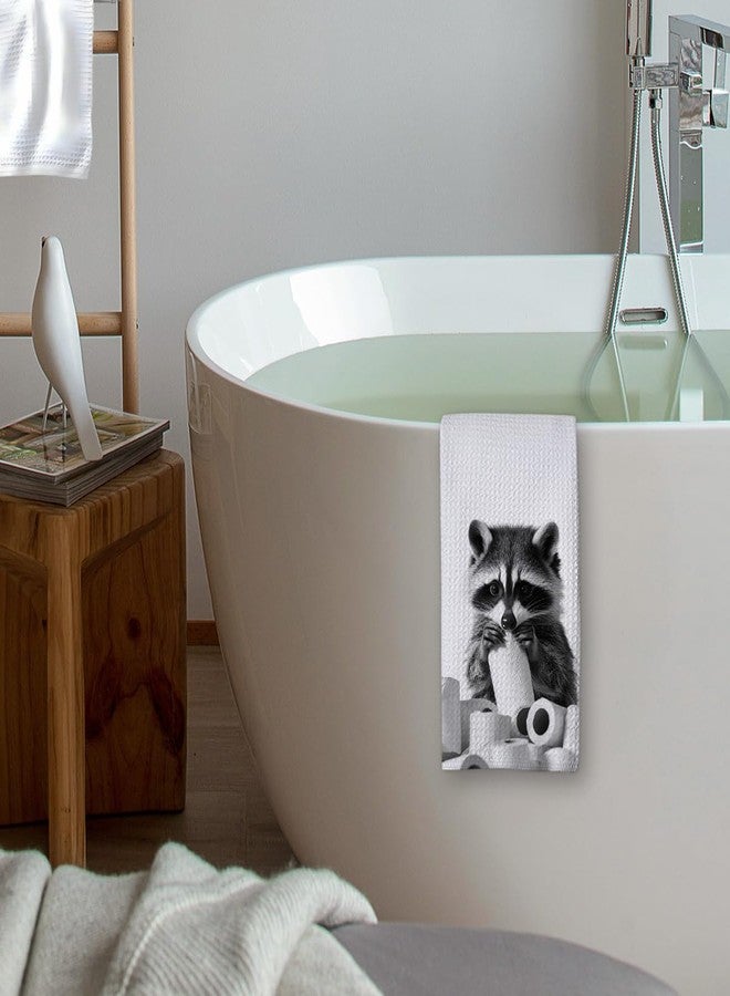 KIDEAR Funny Raccoon Hand Towel for Bathroom,1 PCS Cute Raccoon Kitchen Towels for Kids Room Decorations Dish Towels,Cute Animal, Gifts for Women, Pet Owners Housewarming - C12 - Image 5