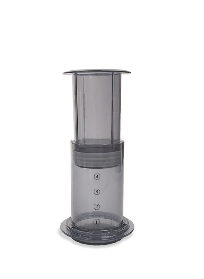 آلة قهوة محمولة مصنوعة من مادة PP، آلة إسبريسو آمنة، إبريق قهوة لجهاز AeroPress، أداة قهوة للسفر والمطبخ، مكبس فرنسي، أدوات باريستا بسعة 220 مل (رمادي) - Image 1