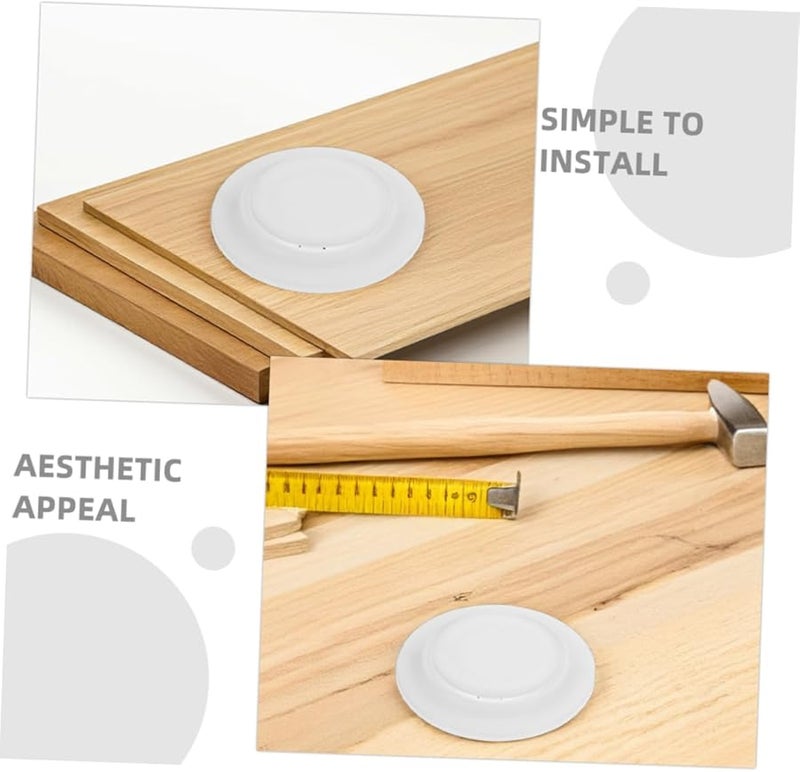 Housoutil 6 قطع غطاء ثقب مكيف الهواء الأبيض أنيق زخرفي متين سهل التركيب - Image 4